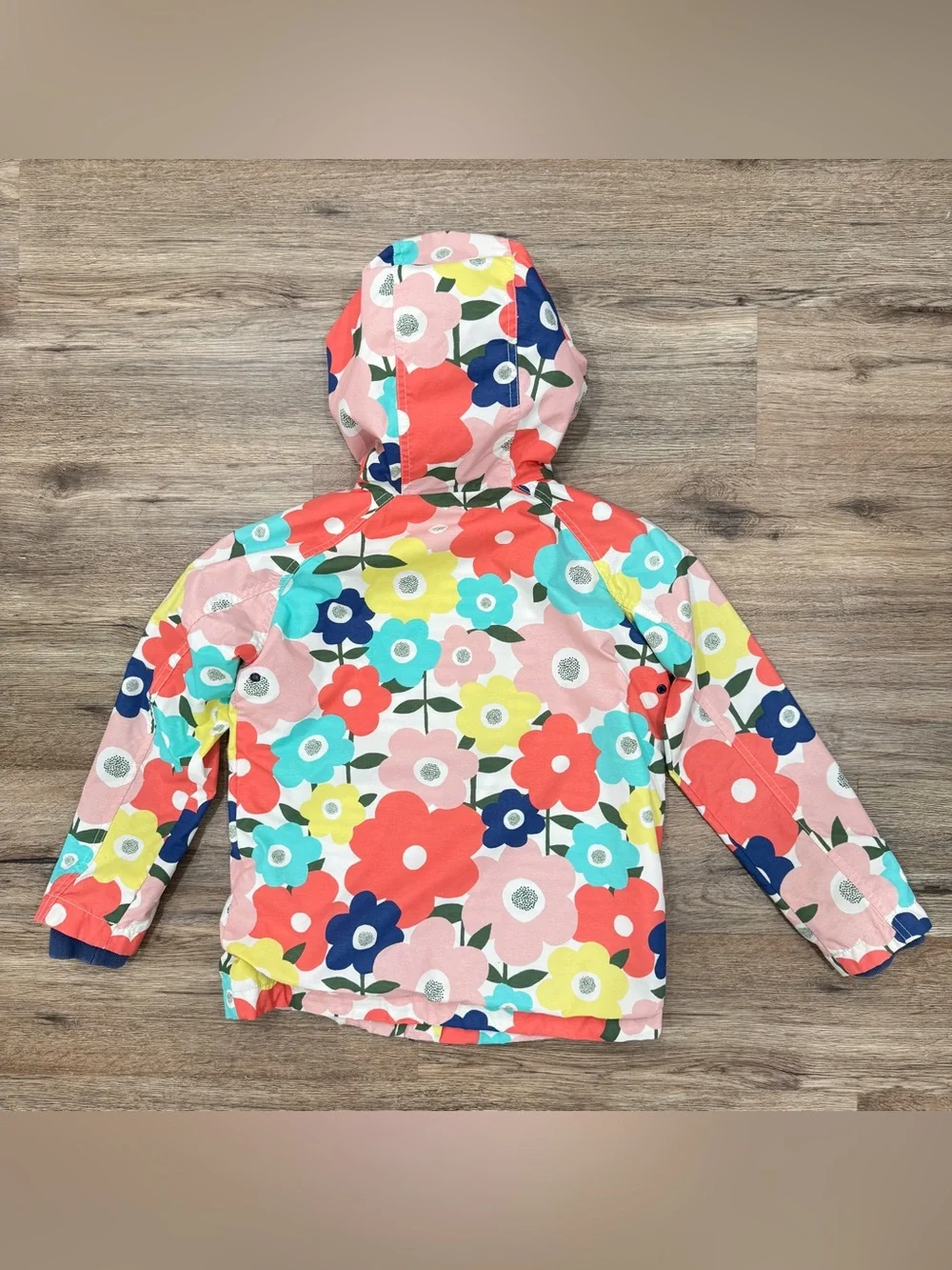 Mini Boden Girls Colorful Floral Hooded Rain Jacket - Multicolor Flowers 9-10Y